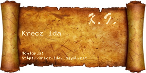 Krecz Ida névjegykártya